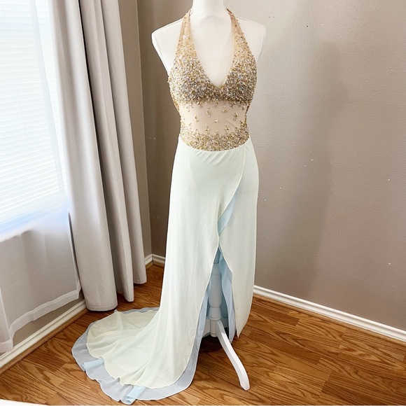 sachin and babi light blue dress Vintage 90s y2k homecoming